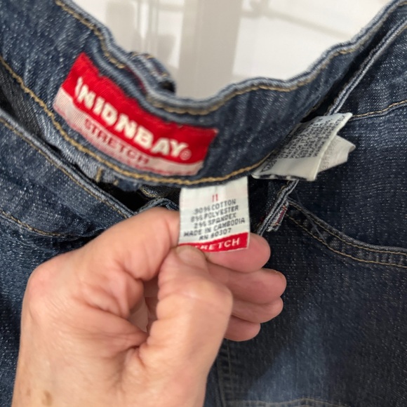 Y2K UNIONBAY Stretch Blue Denim Flare Leg Low Rise Jeans - Picture 4 of 5